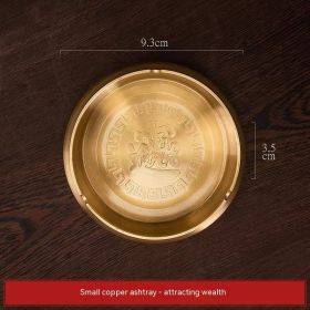 Chinese Style Fashion Treasure Pure Copper Ashtray Home, Living Room, Office Decoration (Option: Small Size Without Cover)