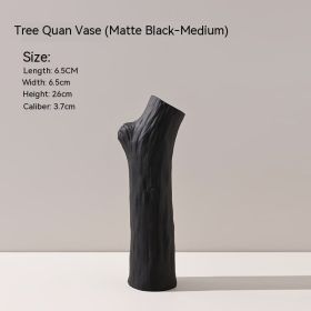 Silent Style Ceramic Vase Flower Arrangement Creative (Option: Matte Black Medium)