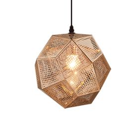 Pendant Modern Simple Grid Light Shadow Polyhedral Ball (Option: Rose Gold-48cm)