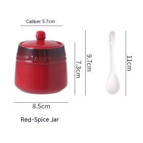 Colorful Ceramic Seasoning Jar Creative Gradient Kitchen Home (Option: Gradient Spice Jar Red)