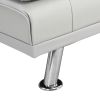 sofa bed with Armrest two holders WOOD FRAME, STAINLESS LEG, FUTON SOFA PVC