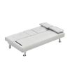 sofa bed with Armrest two holders WOOD FRAME, STAINLESS LEG, FUTON SOFA PVC