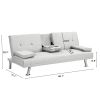 sofa bed with Armrest two holders WOOD FRAME, STAINLESS LEG, FUTON SOFA PVC