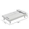 sofa bed with Armrest two holders WOOD FRAME, STAINLESS LEG, FUTON SOFA PVC