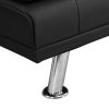 sofa bed with Armrest two holders WOOD FRAME, STAINLESS LEG, FUTON SOFA PVC