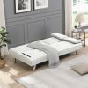 sofa bed with Armrest two holders WOOD FRAME, STAINLESS LEG, FUTON SOFA PVC