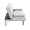 sofa bed with Armrest two holders WOOD FRAME, STAINLESS LEG, FUTON SOFA PVC