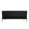 sofa bed with Armrest two holders WOOD FRAME, STAINLESS LEG, FUTON SOFA PVC