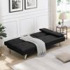 sofa bed with Armrest two holders WOOD FRAME, STAINLESS LEG, FUTON SOFA PVC