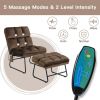 Massage Chair Velvet Accent Sofa Chair with Ottoman and Remote Control