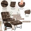 Massage Chair Velvet Accent Sofa Chair with Ottoman and Remote Control