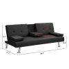 sofa bed with Armrest two holders WOOD FRAME, STAINLESS LEG, FUTON SOFA PVC