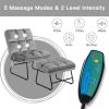 Massage Chair Velvet Accent Sofa Chair with Ottoman and Remote Control