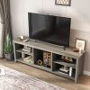 WESOME TV Stand Storage Media Console Entertainment Center; Tradition Black