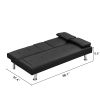 sofa bed with Armrest two holders WOOD FRAME, STAINLESS LEG, FUTON SOFA PVC