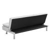 sofa bed with Armrest two holders WOOD FRAME, STAINLESS LEG, FUTON SOFA PVC