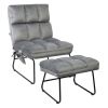 Massage Chair Velvet Accent Sofa Chair with Ottoman and Remote Control