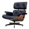 Large Version Genuine Leather Lounge Chair Club Seat Armchair Ottoman 8 Layer Plywood Frame Living Room Furniture