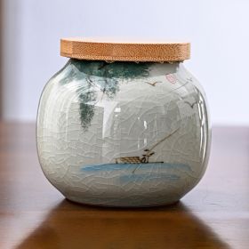 Hand Drawn Ge Kiln Tea Jar (Option: 03 Style)