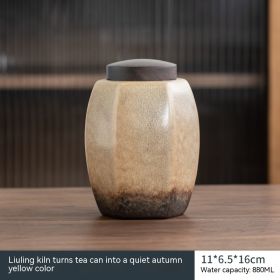 Ceramic Glaze Kiln Tea Storage Tank (Option: Autumn Yellow)