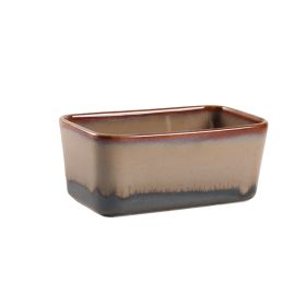 Kiln Baked Butterboat Rectangular Western Style With Lid Butter Storage Box Set (Option: Brown-Butterboat)